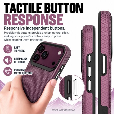 SaharaCase Armor Series Phone Case for iPhone 18 Pro, Shock Absorbing, Dark Cherry (CP01175)