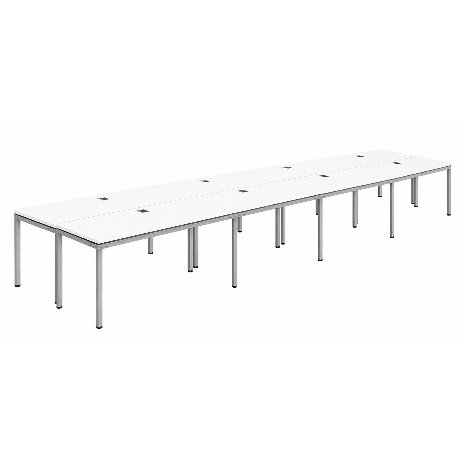 Boss Office Products Simple System 60W Desk, White, 8/Set (SGSD024-101-WT)