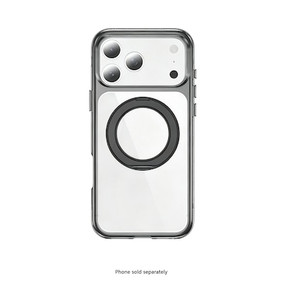 SaharaCase Clear Phone Case for iPhone 18 Pro Max, Shock Absorbing, Built-In Stand, Clear/Black (CP01200)