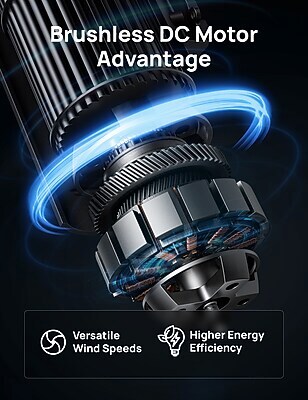 DREO Nomad DC Oscillating Tower Fan, 8-Speed, Black (DWTF14)
