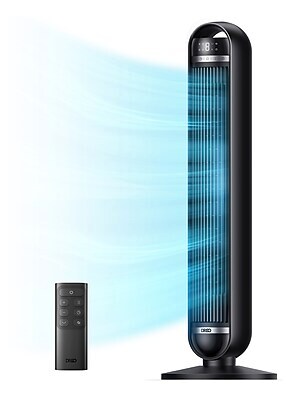 DREO Nomad DC Oscillating Tower Fan, 8-Speed, Black (DWTF14)