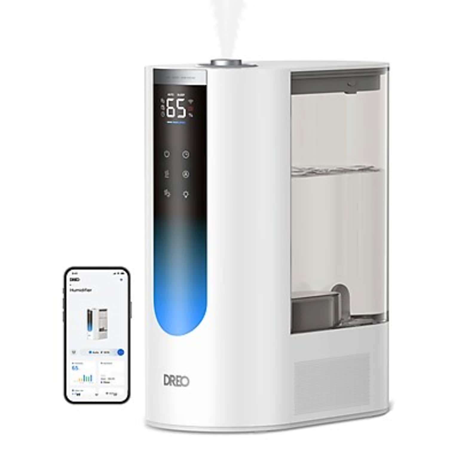 DREO Steam Cool and Warm Mist Tabletop Humidifier, 1.59-Gallon, White (DRHHM013S)