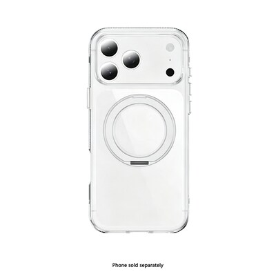 SaharaCase Clear Phone Case for iPhone 18 Pro Max, Shock Absorbing, Built-In Stand, Clear/White (CP01203)