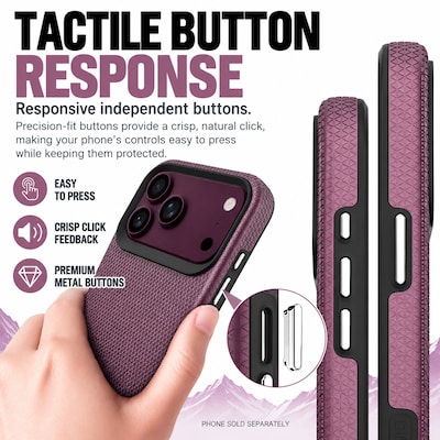 SaharaCase Armor Series Phone Case for iPhone 18 Pro Max, Shock Absorbing, Dark Cherry (CP01195)