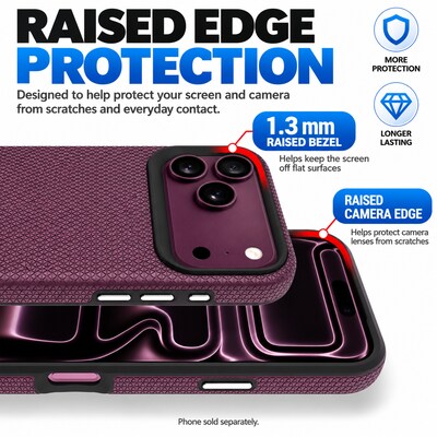 SaharaCase Armor Series Phone Case for iPhone 18 Pro Max, Shock Absorbing, Dark Cherry (CP01195)