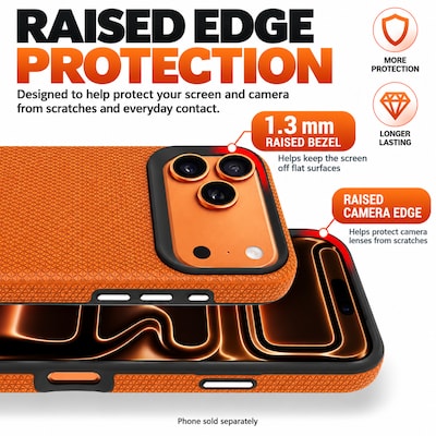SaharaCase Armor Series Phone Case for iPhone 18 Pro Max, Shock Absorbing, Orange (CP01197)