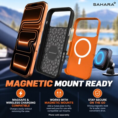 SaharaCase Armor Series Phone Case for iPhone 18 Pro Max, Shock Absorbing, Orange (CP01197)