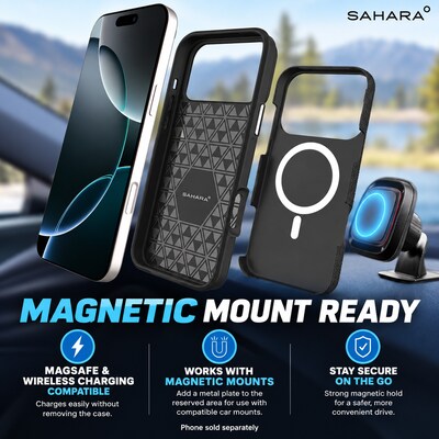 SaharaCase Armor Series Phone Case for iPhone 18 Pro Max, Shock Absorbing, Black (CP01193)