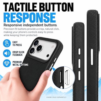 SaharaCase Armor Series Phone Case for iPhone 18 Pro Max, Shock Absorbing, Black (CP01193)