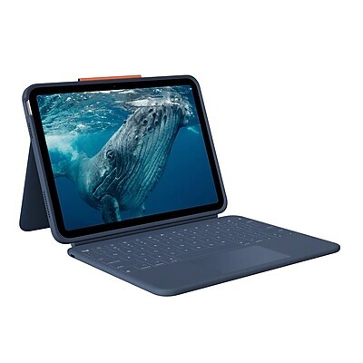 Logitech Rugged Combo 4c Touch 10.9 for iPad (10th Generation, A16), Classic Blue (920-014146)