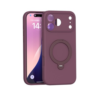 SaharaCase Silicone Phone Case for iPhone 18 Pro, 360-Degree Kickstand, Wireless Charging, Dark Cherry (CP01169)