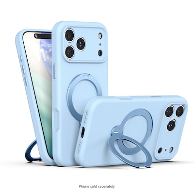 SaharaCase Silicone Phone Case for iPhone 18 Pro, 360-Degree Kickstand, Wireless Charging, Light Blue (CP01168)