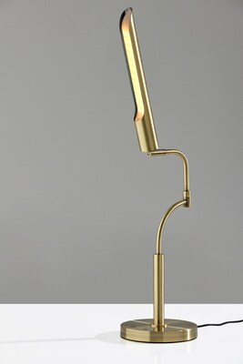Adesso Zane Collection 17" LED Table Lamp, Antique Brass (3957-21)