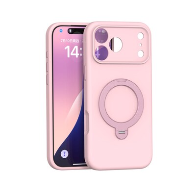 SaharaCase Silicone Phone Case for iPhone 18 Pro, 360-Degree Kickstand, Wireless Charging, Dark Pink (CP01170)