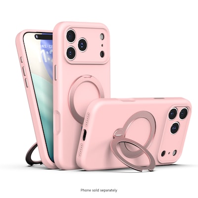 SaharaCase Silicone Phone Case for iPhone 18 Pro, 360-Degree Kickstand, Wireless Charging, Dark Pink (CP01170)