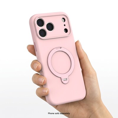 SaharaCase Silicone Phone Case for iPhone 18 Pro, 360-Degree Kickstand, Wireless Charging, Dark Pink (CP01170)