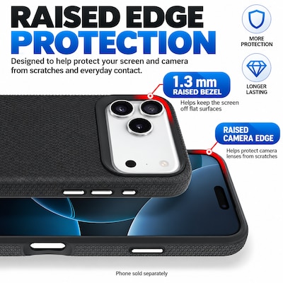 SaharaCase Armor Series Phone Case for iPhone 18 Pro, Shock Absorbing, Black (CP01173)