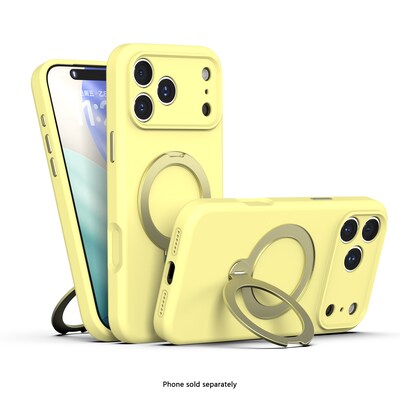 SaharaCase Silicone Phone Case for iPhone 18 Pro, 360-Degree Kickstand, Wireless Charging, Yellow (CP01171)