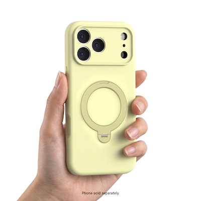 SaharaCase Silicone Phone Case for iPhone 18 Pro, 360-Degree Kickstand, Wireless Charging, Yellow (CP01171)