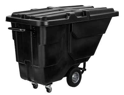 Alpine Industries Tilt Truck with Lid, 1/2 Cubic Yard, Black (500-12850HL-NR-BLK)