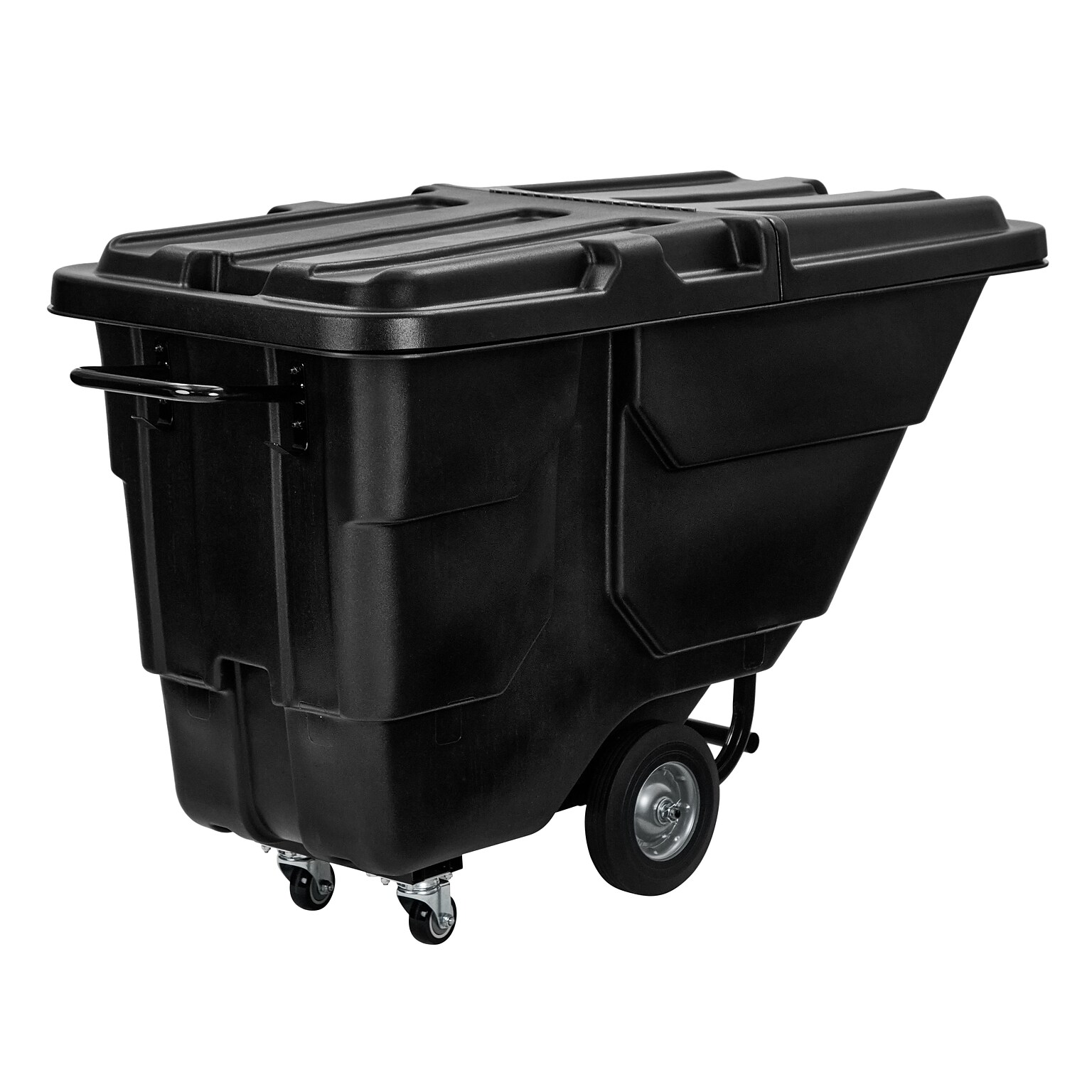 Alpine Industries Tilt Truck with Lid, 1/2 Cubic Yard, Black (500-12850HL-NR-BLK)