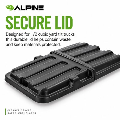 Alpine Industries Tilt Truck with Lid, 1/2 Cubic Yard, Black (500-12850HL-NR-BLK)