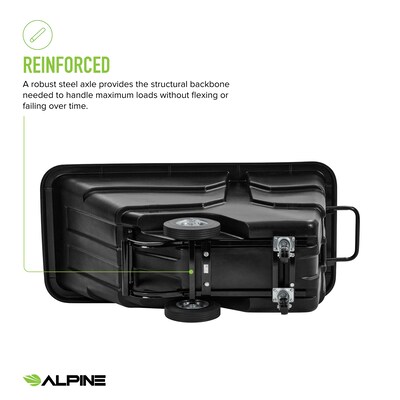 Alpine Industries Tilt Truck with Lid, 1/2 Cubic Yard, Black (500-12850HL-NR-BLK)