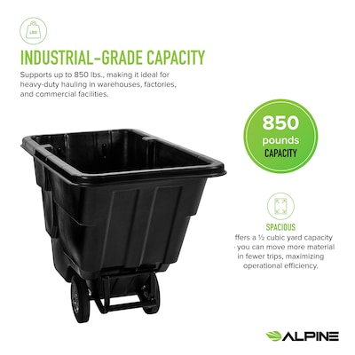 Alpine Industries Tilt Truck, 1/2 Cubic Yard, Black (500-12850-NR-BLK)