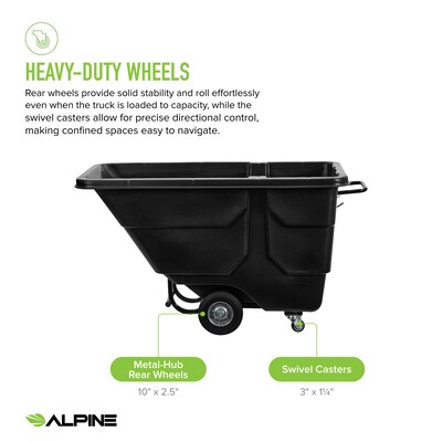 Alpine Industries Tilt Truck, 1/2 Cubic Yard, Black (500-12850-NR-BLK)