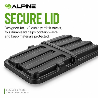 Alpine Industries Hinged Tilt Truck Lid, 1/2 Cubic Yard, Black, (500-12HL-BLK)