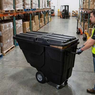 Alpine Industries Hinged Tilt Truck Lid, 1/2 Cubic Yard, Black, (500-12HL-BLK)