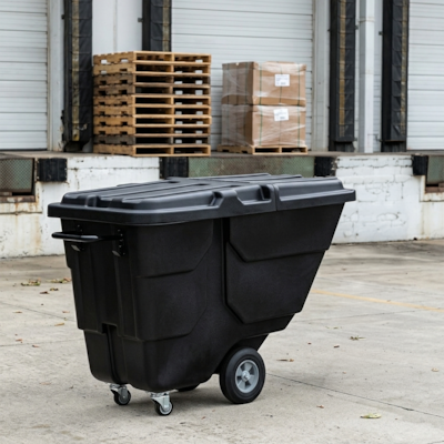 Alpine Industries Hinged Tilt Truck Lid, 1/2 Cubic Yard, Black, (500-12HL-BLK)