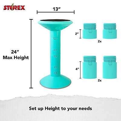 Storex Plastic Kids Wiggle Stool, Teal (STX00325U01C)