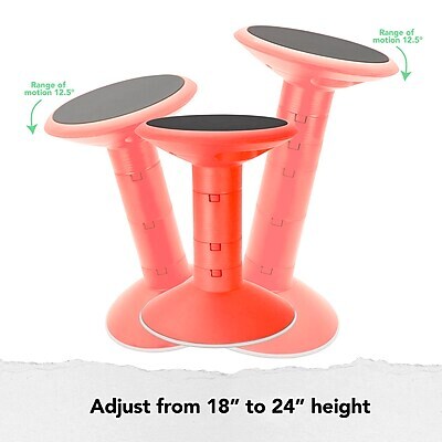 Storex Plastic Kids Wiggle Stool, Red (STX00324U01C)