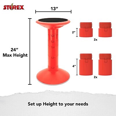 Storex Plastic Kids Wiggle Stool, Red (STX00324U01C)