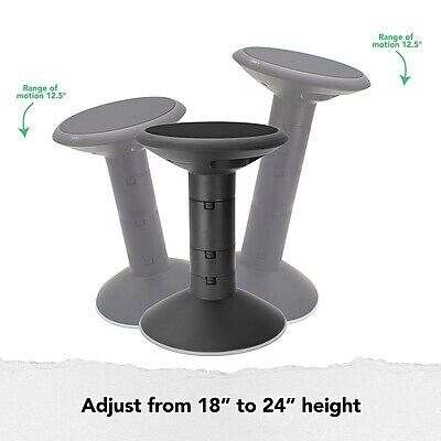 Storex Plastic Kids Wiggle Stool, Black (STX00320U01C)