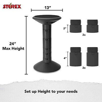 Storex Plastic Kids Wiggle Stool, Black (STX00320U01C)