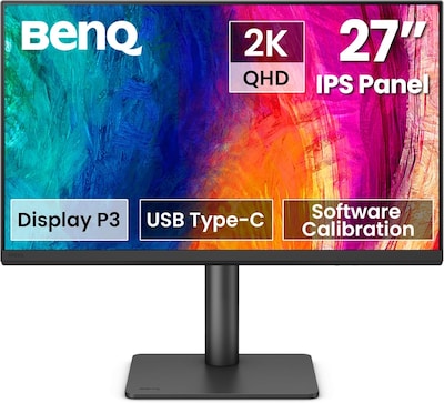 BenQ PD 27 QHD IPS 100Hz LED Monitor, HDR10, Built-In Speaker, Height Adjustable, Black (PD2706QN)
