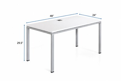 Boss Office Products Simple System 48W Desk, White (SGSD001-110-WT)
