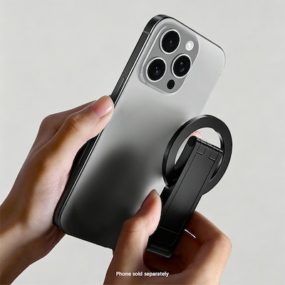 SaharaCase MagSafe Phone Tripod and Stand with Finger Grip, 180-Degree Adjustable Aluminum Frame, Black (CP01207)