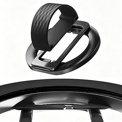 SaharaCase MagSafe Magnetic Phone Grip and Kickstand with Finger Strap, 180-Degree Aluminum Stand, Black (CP01206)
