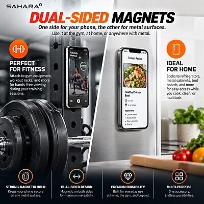 SaharaCase MagSafe Dual-Sided Magnetic Ring Grip and Kickstand, Black (CP01209)