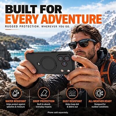 SaharaCase Oasis Series Phone Case for iPhone 18 Pro Max, Shock Absorbing, Black (CP01204)