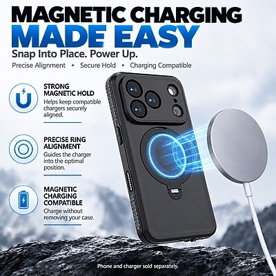SaharaCase Oasis Series Phone Case for iPhone 18 Pro Max, Shock Absorbing, Black (CP01204)