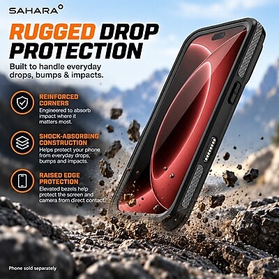 SaharaCase Oasis Series Phone Case for iPhone 18 Pro Max, Shock Absorbing, Black (CP01204)
