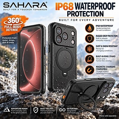 SaharaCase Oasis Series Phone Case for iPhone 18 Pro Max, Shock Absorbing, Black (CP01204)