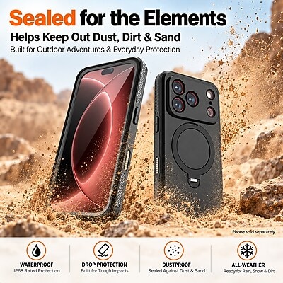 SaharaCase Oasis Series Phone Case for iPhone 18 Pro Max, Shock Absorbing, Black (CP01204)