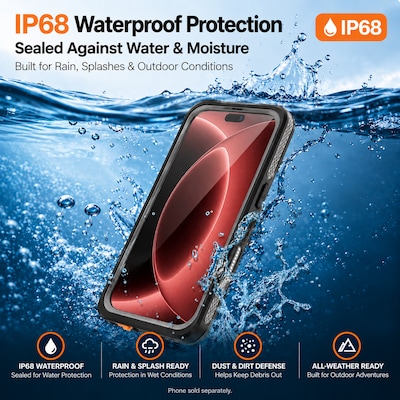 SaharaCase Oasis Series Phone Case for iPhone 18 Pro Max, Shock Absorbing, Black (CP01204)