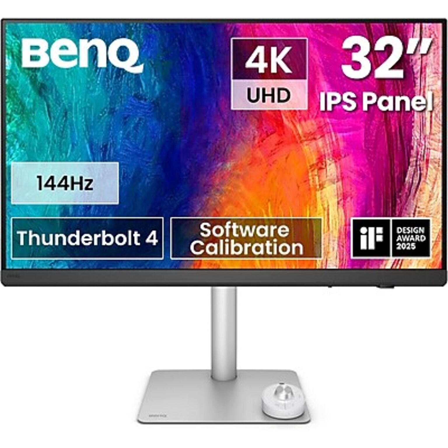 BenQ PD3226G Designer 32 4K UHD IPS 144Hz Monitor, HDR10, Built-In Speaker, Height Adjustable, White