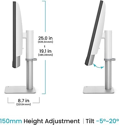 BenQ PD3226G Designer 32" 4K UHD IPS 144Hz Monitor, HDR10, Built-In Speaker, Height Adjustable, White